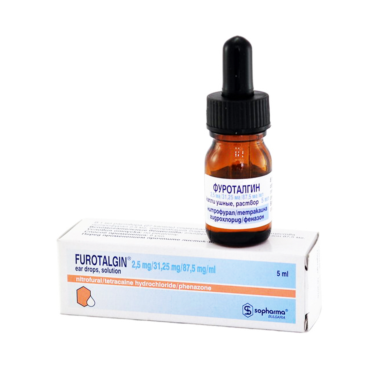 Furotalgin - ფუროტალგინი 5მლ. ყურის წვეთები