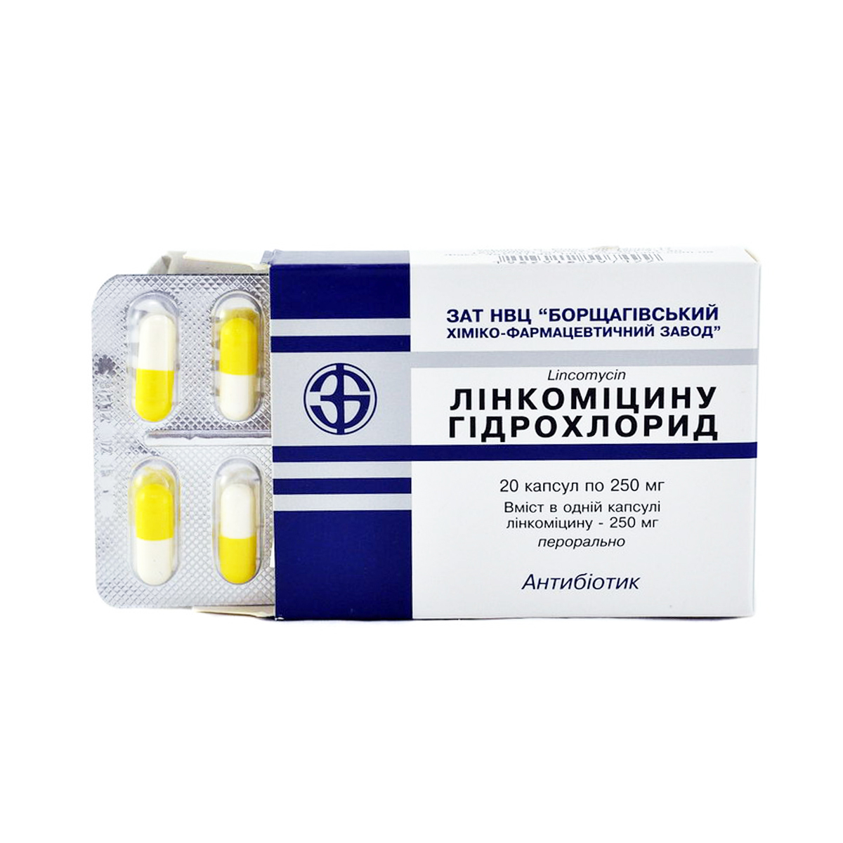 Lincomycin hydrochloride - ლინკომიცინის ჰიდროქლორიდი 0.25მგ. 20 კაფსულა