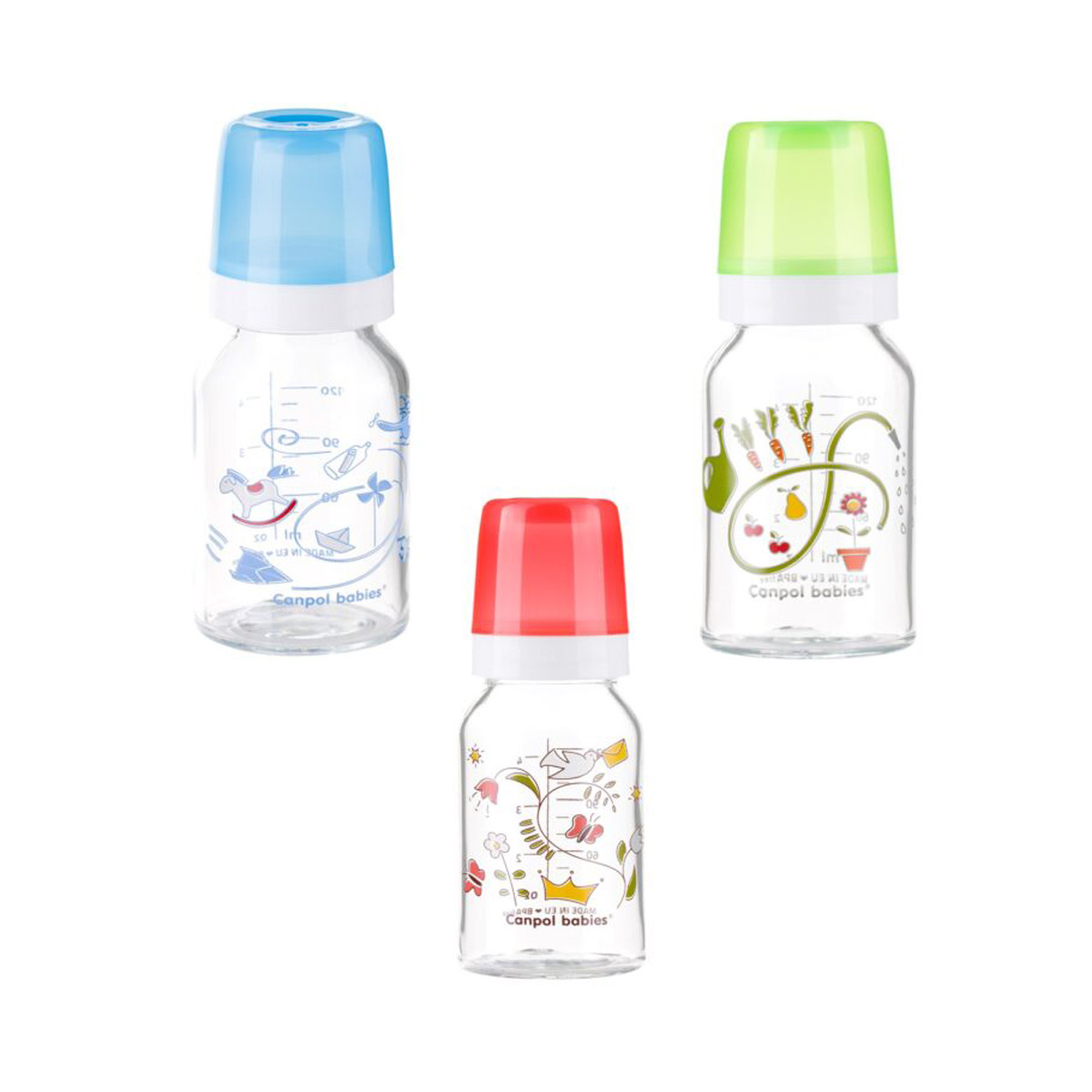 Canpol - კანპოლი შუშის ბოთლი სილიკონის საწოვარით 120მლ. 42/202 3