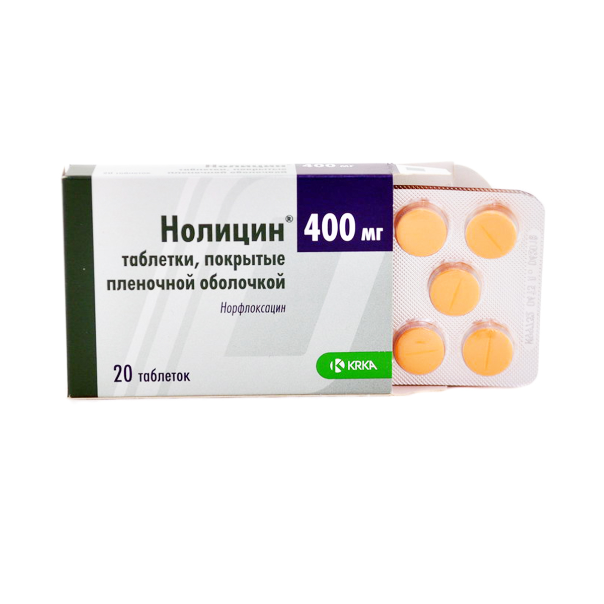 Nolicin - ნოლიცინი 400მგ 20 ტაბლეტი