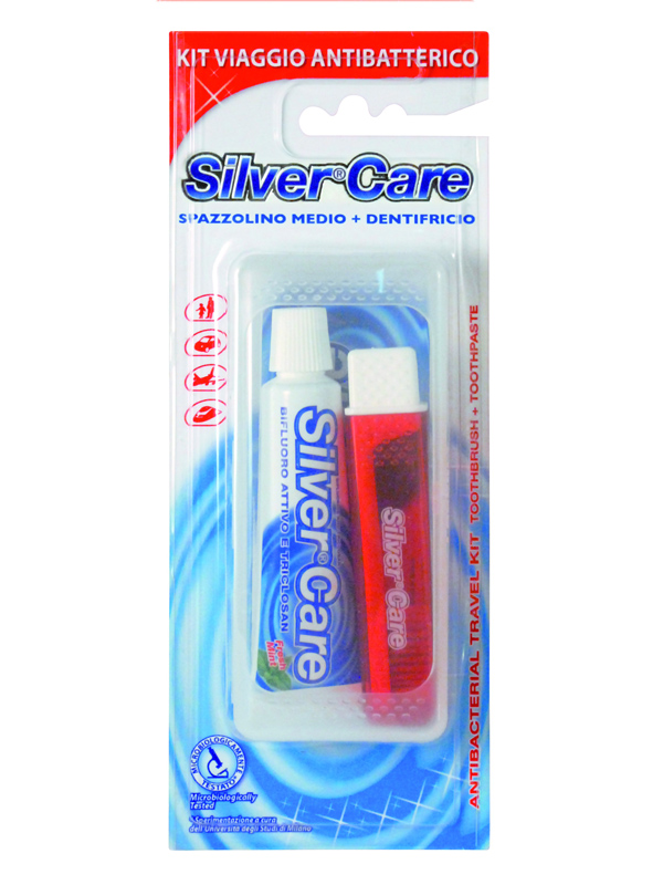 Silver care - სილვერქეა ნაკრები სამგზავრო ჯაგრისი+პასტა 1400