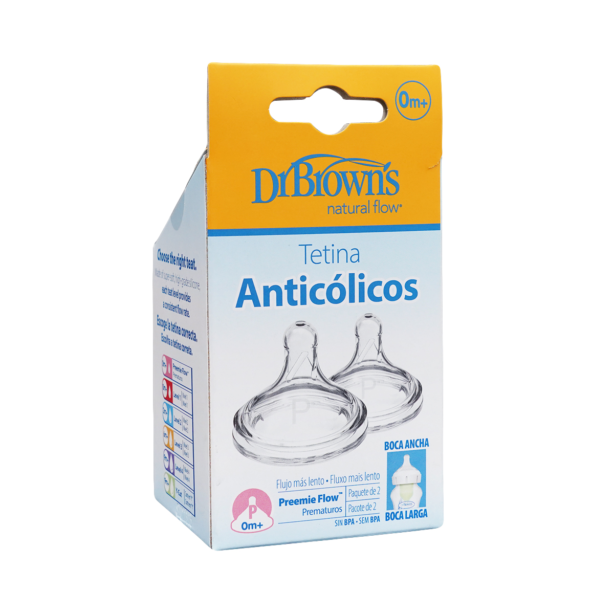 საწოვარა ფართო ყელიანი დაბალი ნაკადი N2 1752 დოქტორ ბრაუნი - DrBrowns