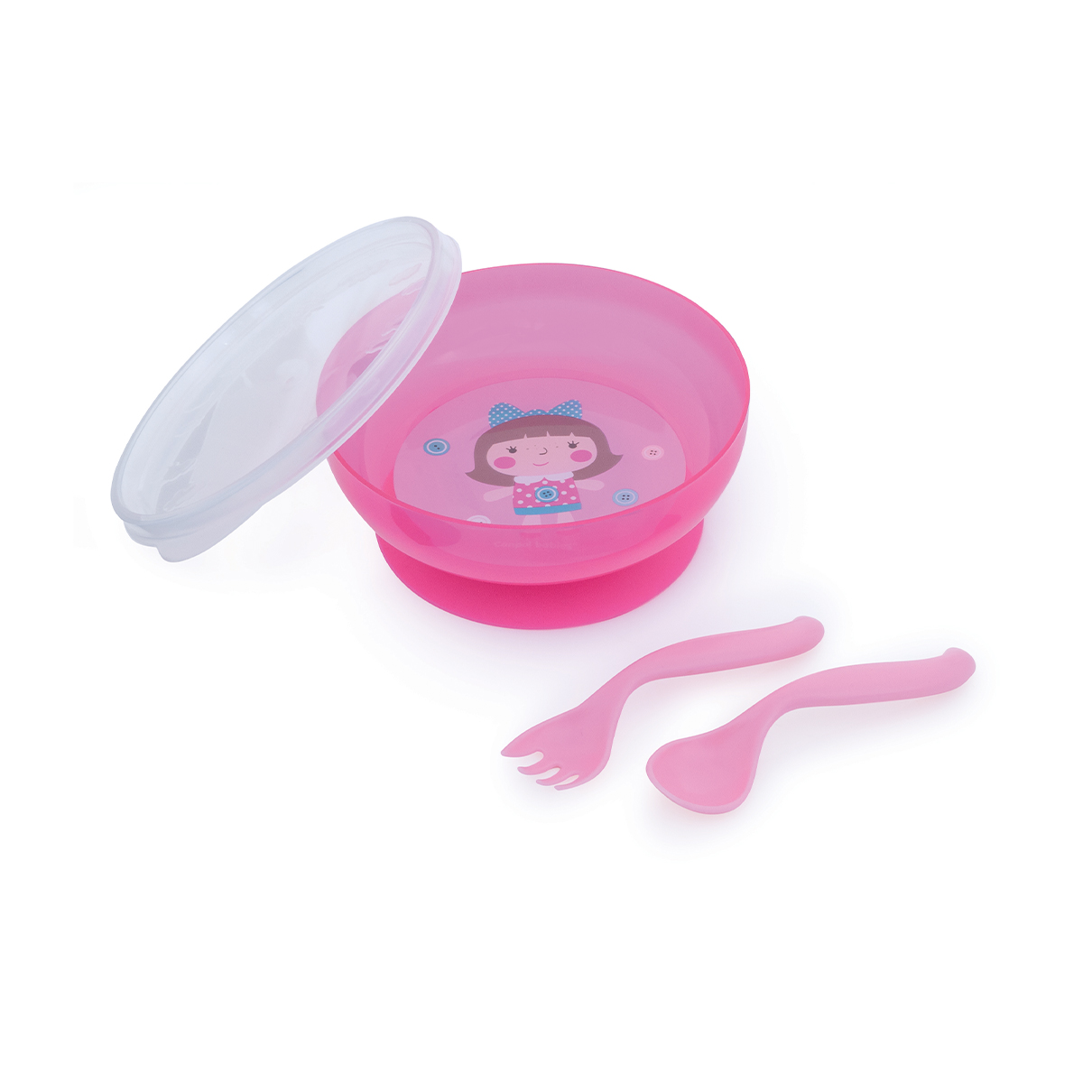 Canpol - კანპოლი ჯამი - პლასტმასის - მისაწოვრიანი ძირით + კოვზი  21/300 2