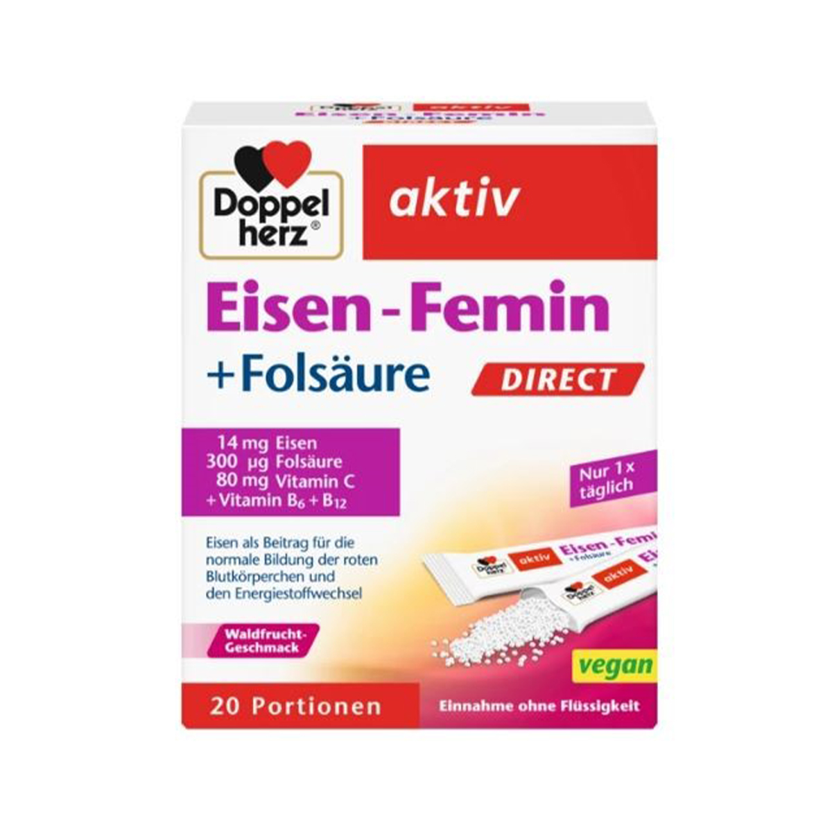 დოპელჰერცი აქტივი - Doppelherz Aktiv რკინა ქალისთვის 20 პაკეტი