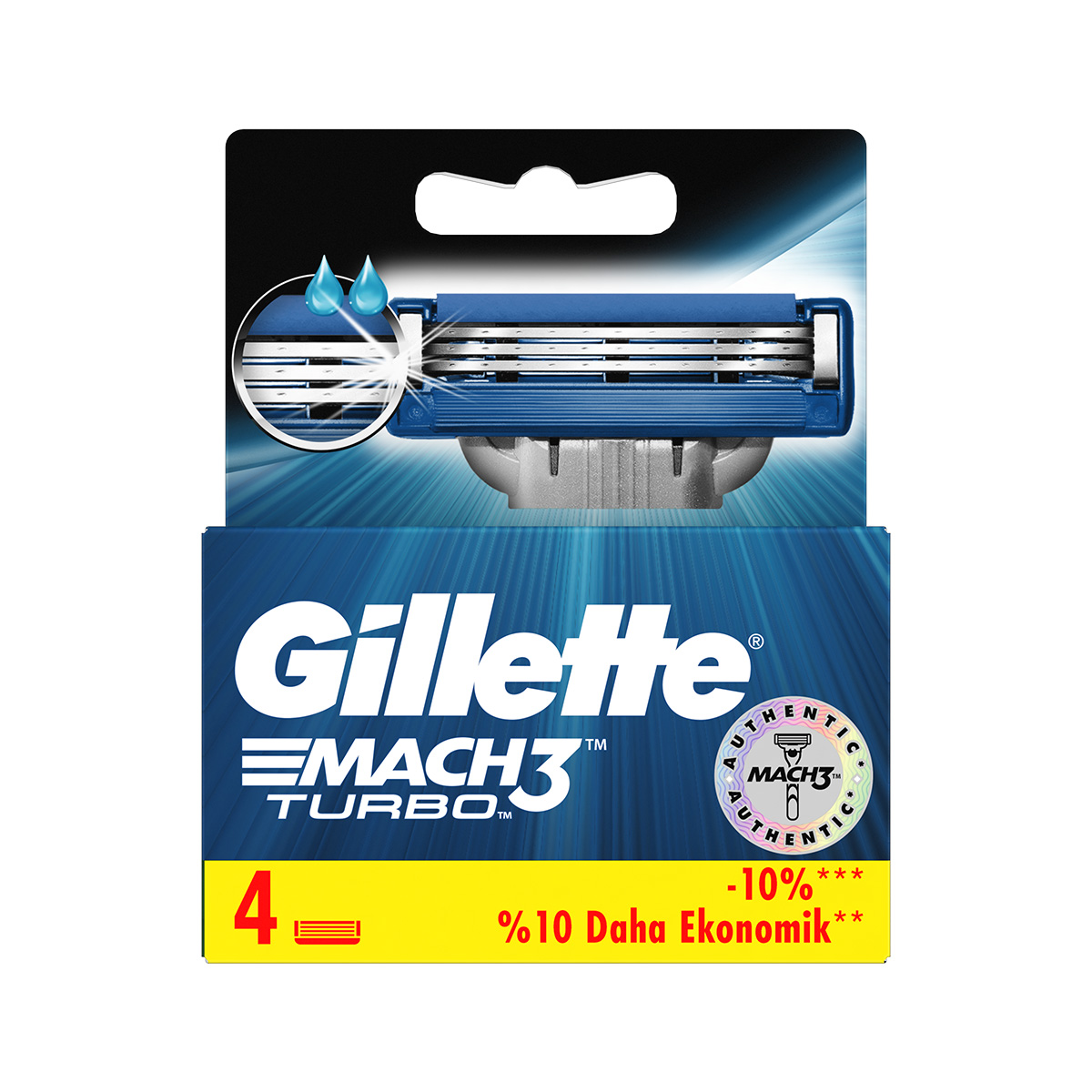 Gillette - ჯილეტი საპარსი პირი - მაჩ-3 ტურბო კარტრიჯი 4 ცალი 1306 2