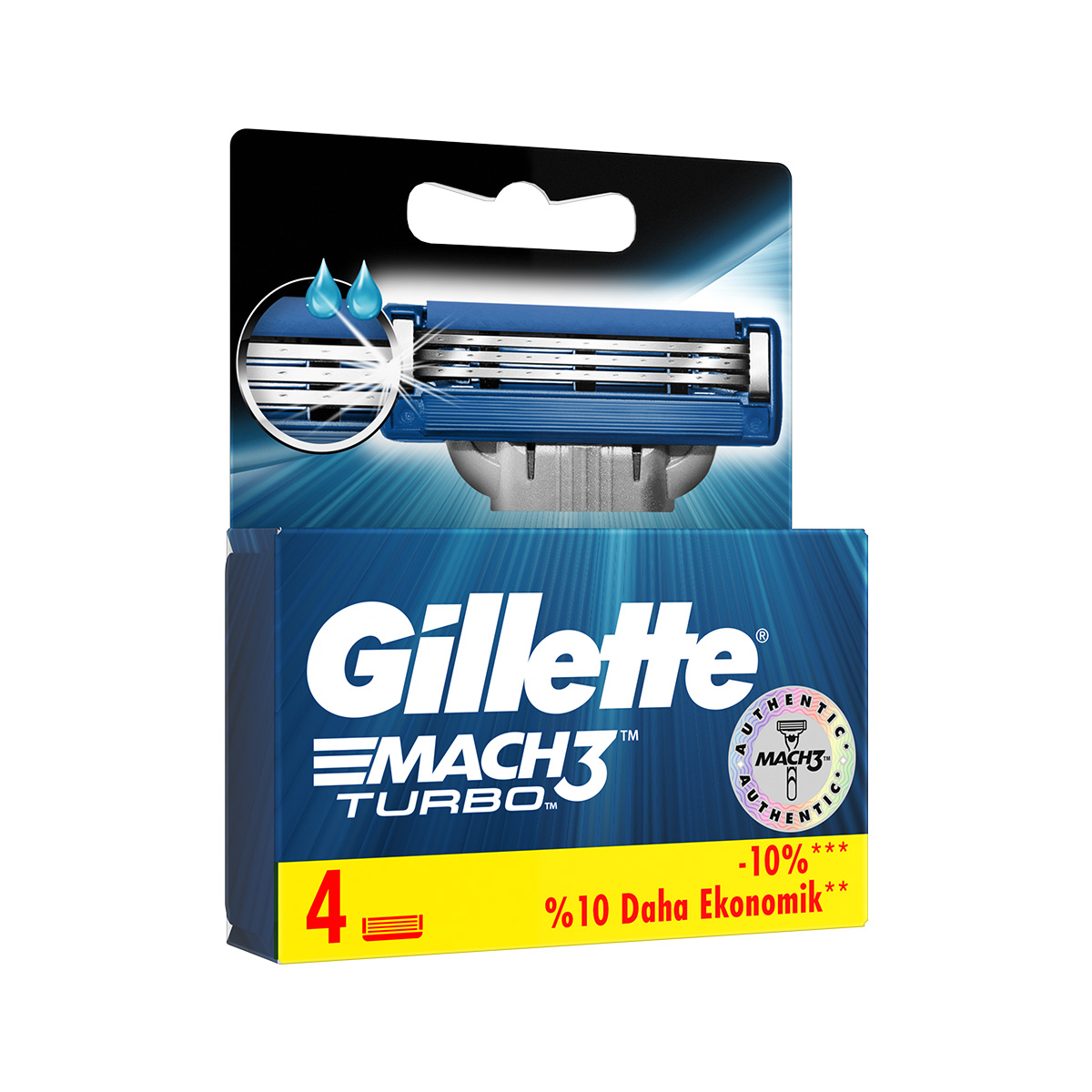 Gillette - ჯილეტი საპარსი პირი - მაჩ-3 ტურბო კარტრიჯი 4 ცალი 1306 3