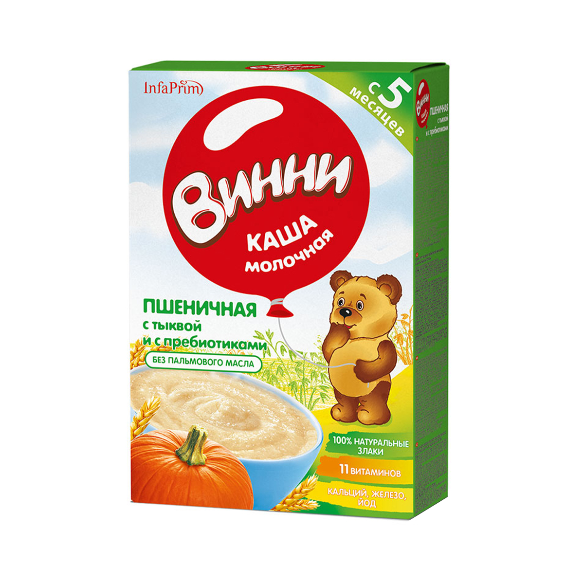 ვინი ხორბლის რძიანი ფაფა გოგრით და პრებიოტიკებით 5 თვიდან 4688/4909