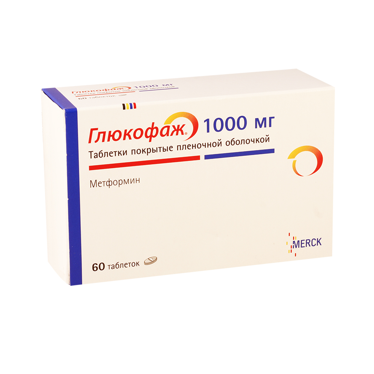 Glucophage - გლუკოფაჟი 1000მგ 60 ტაბლეტი