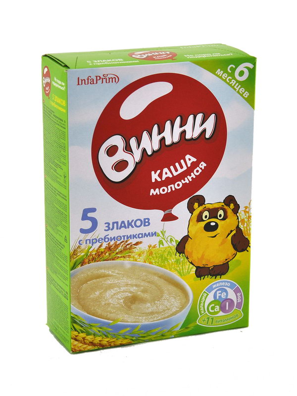 ვინი-რძიანი ფაფა - 5 მარცვალი პრებიოტიკებით (6 თვიდან)