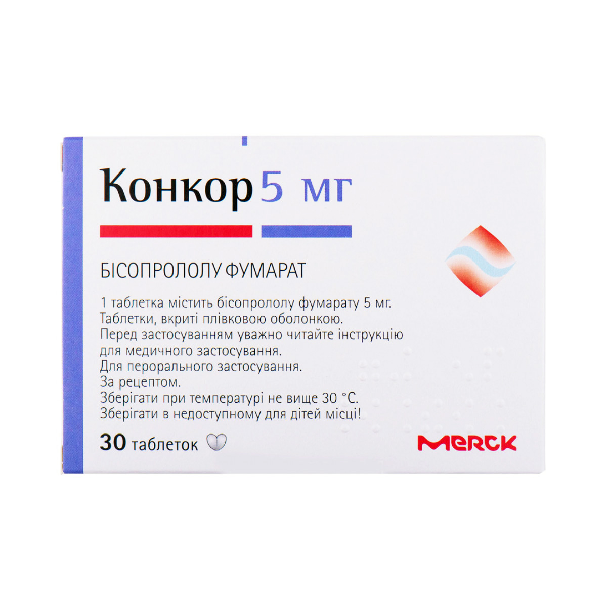 Concor - კონკორი 5მგ . 30 ტაბლეტი