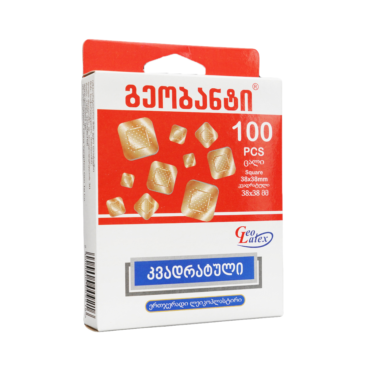 ლეიკო გეობანტი კვადრატული 100 ცალი