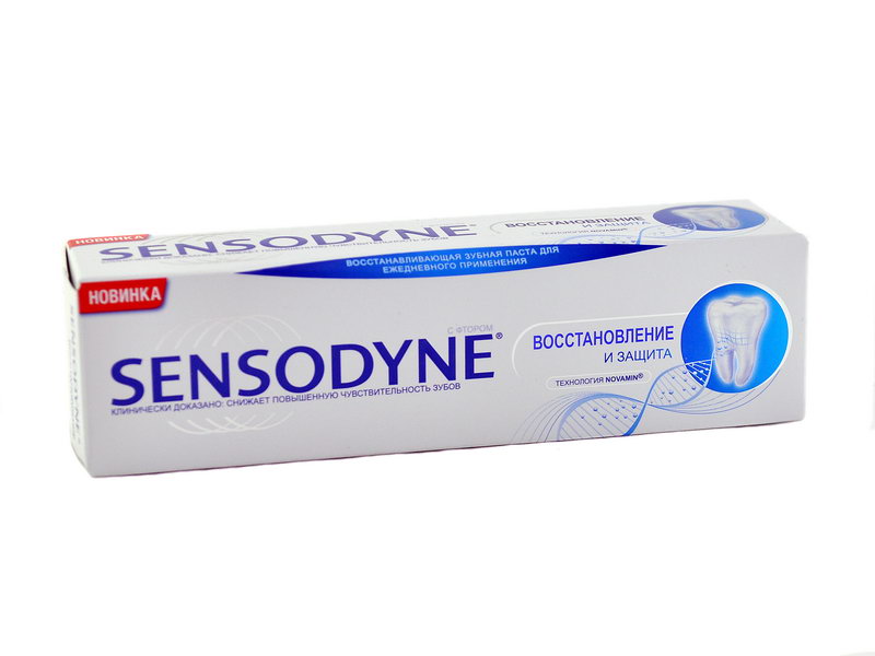Sensodyne - სენსოდინი კბილის პასტა დაცვა და აღდგენა 75მლ.