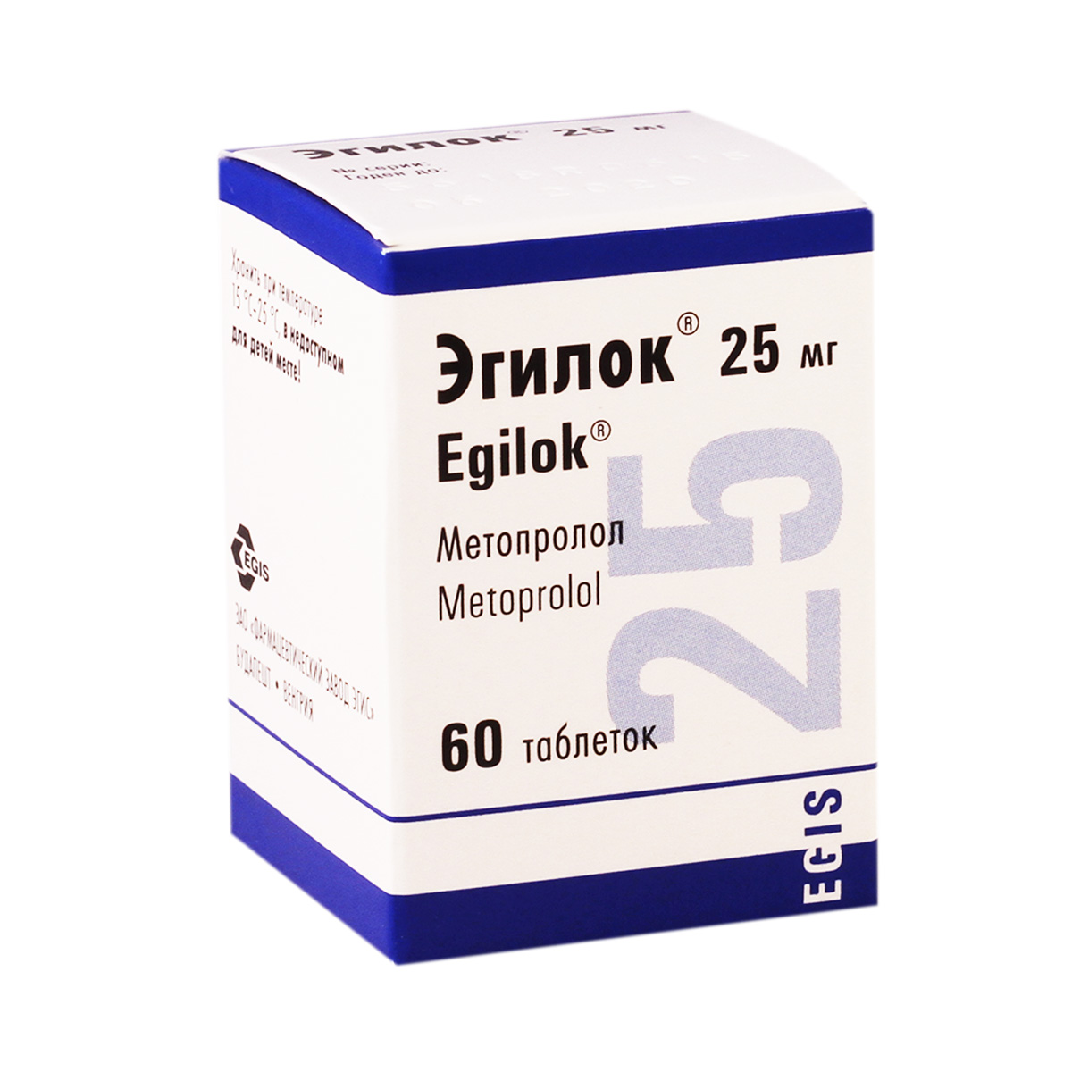 Egilok - ეგილოკი(მეტოპროლოლი) 25 მგ 60 ტაბლეტი