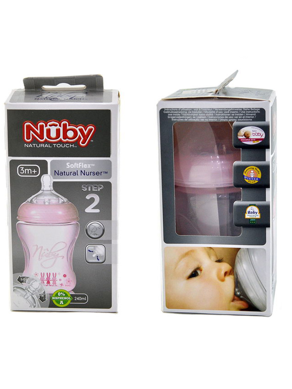 Nuby - ნუბი ბოთლი 3 თვიდან 240მლ. 8008