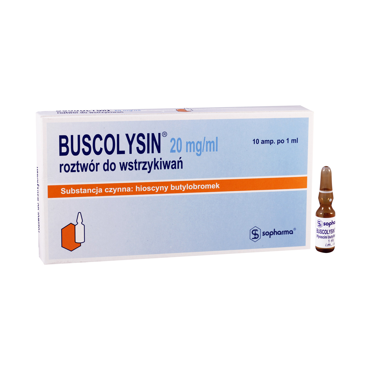 Buscolysin - ბუსკოლიზინი 20მგ/მლ 10 ამპულა