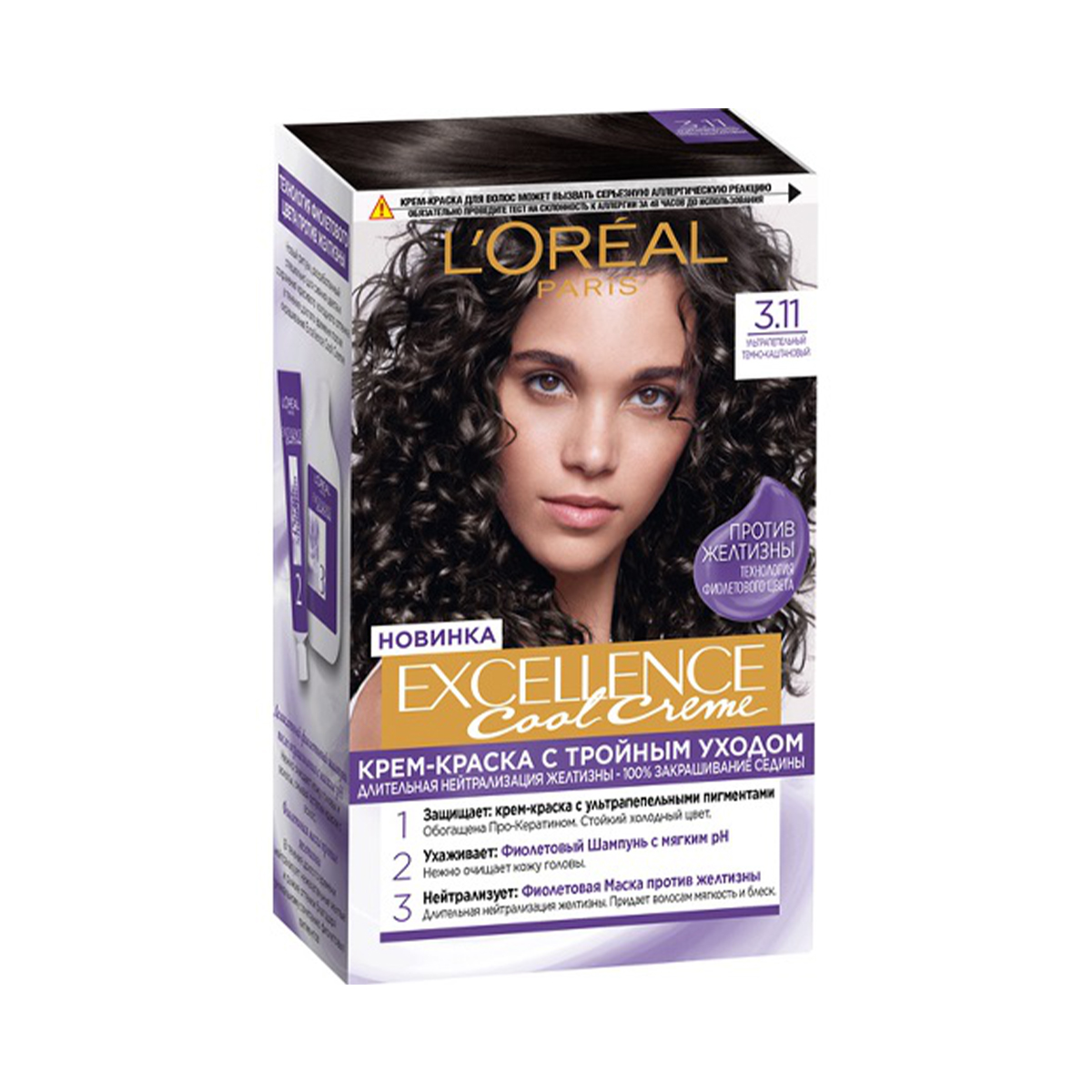 Loreal - ლორეალი თმის საღებავი Excellence 3.11 3012