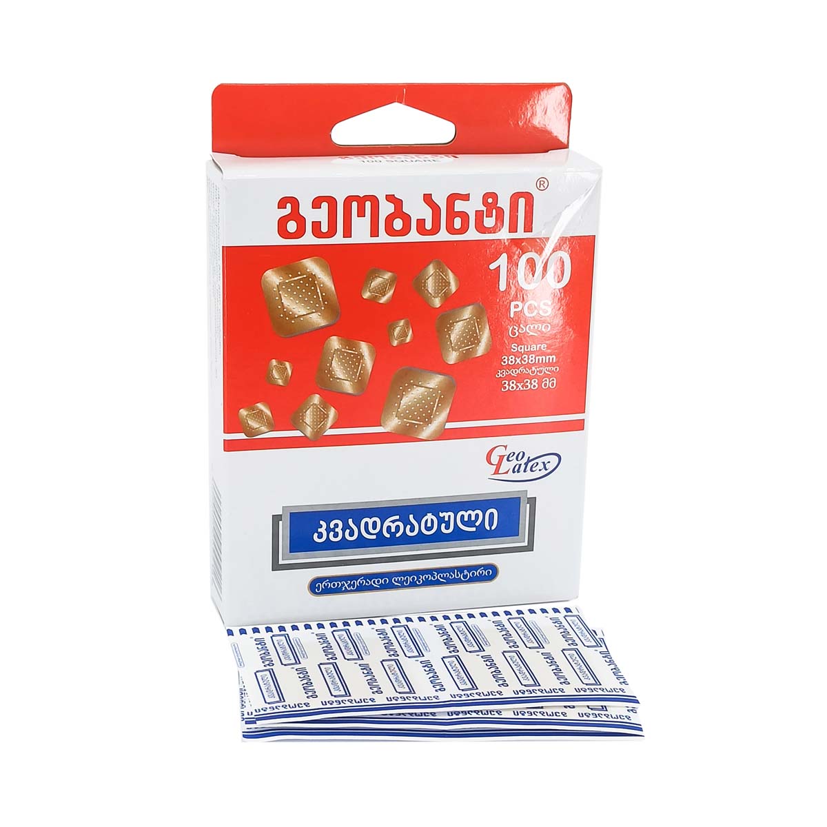 Betasan - ბეტასანი ლეიკო კვადრატული ჭიპის 100 ცალი 2