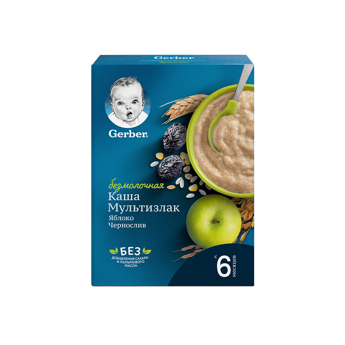 Gerber - გერბერი ურძეო ფაფა ქლიავი და ვაშლი 5218