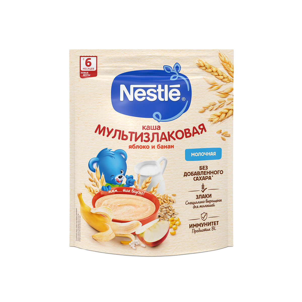 Nestle - ნესტლე რძიანი ფაფა 5 მარცვალი ვაშლი და ბანანი 3434