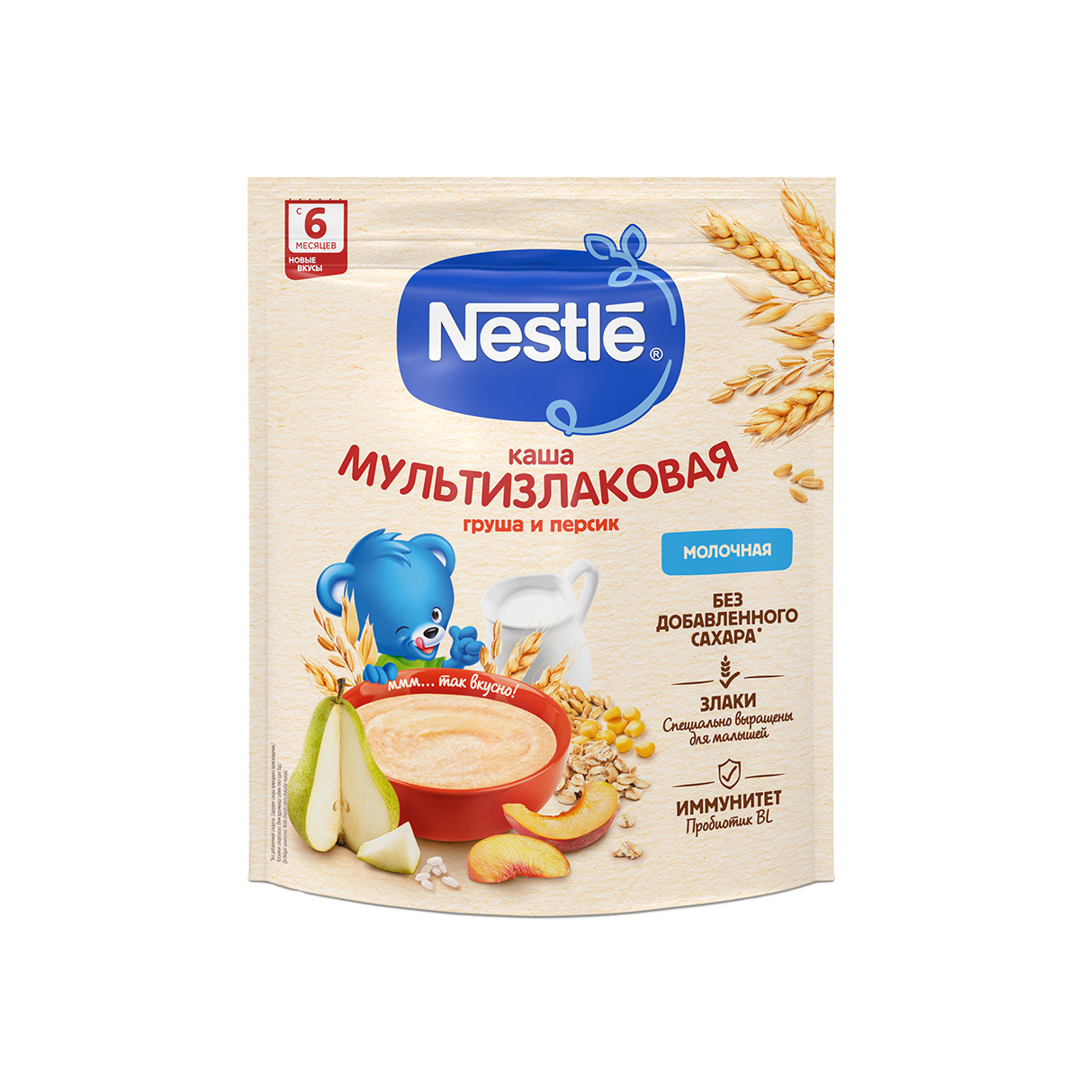 Nestle - ნესტლე რძიანი ფაფა 5 მარცვალი ატამი და მსხალი 3465