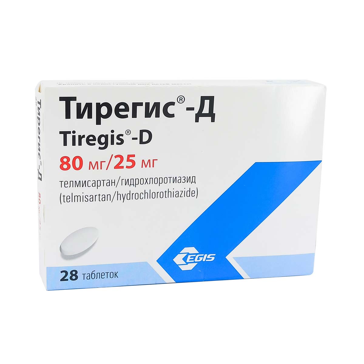 Tiregis - ტირეგისი-D 80მგ/25მგ 28 ტაბლეტი