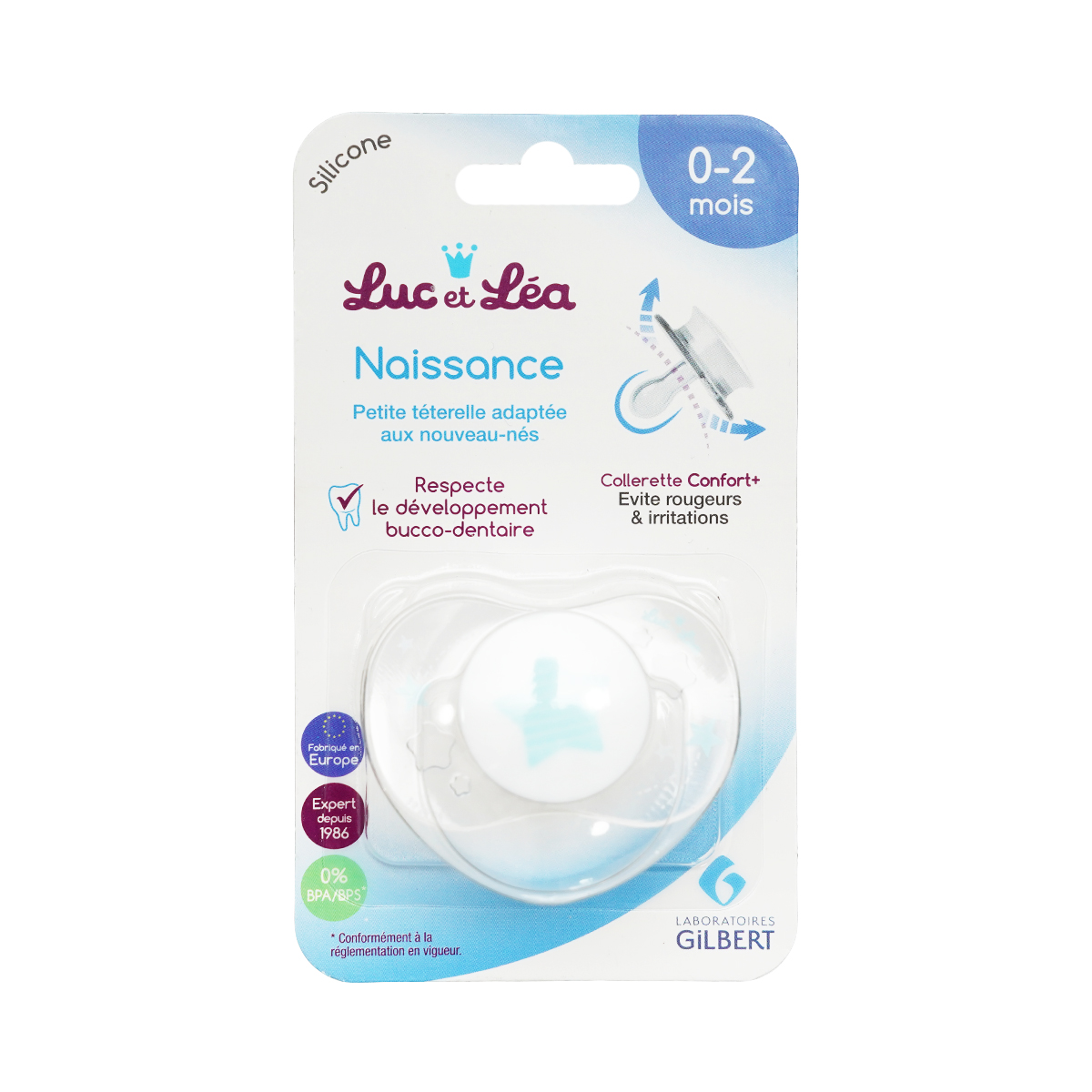 სილიკონის მატყუარა სიმეტრიული 0-2 ცისფერი 5086 ლუქ ეთ ლეა - Luc et Léa