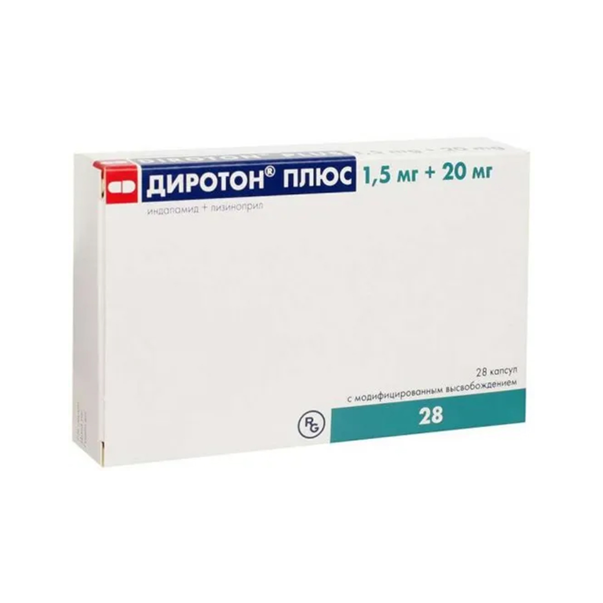 დიროტონი - Diroton პლუსი 20/1.5მგ 28 კაფსულა