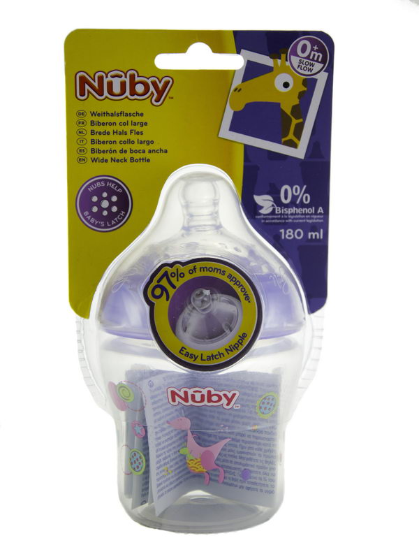 Nuby - ნუბი ბოთლის ნახატით 180მლ 1193