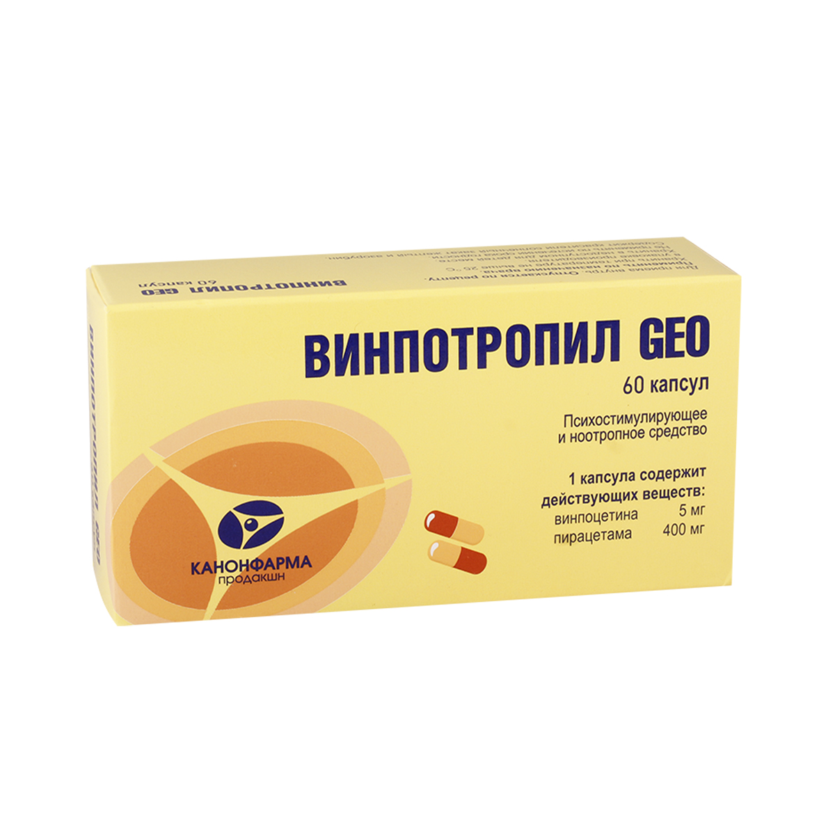Vinpotropile - ვინპოტროპილი GEO5/400მგ 60 კაფსულა