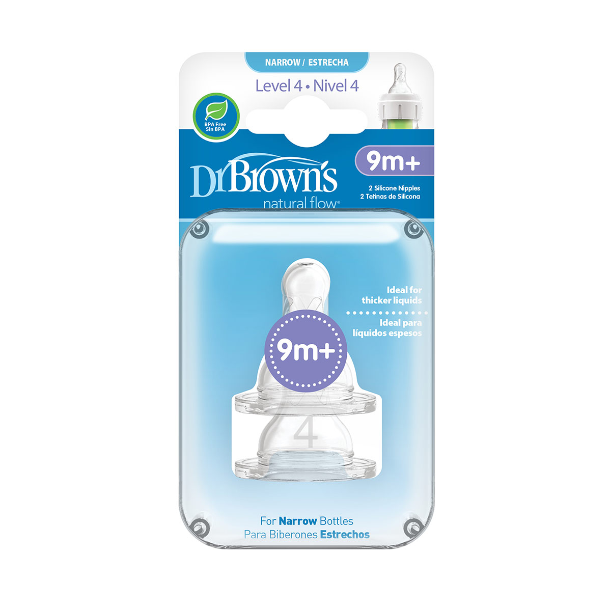 DrBrowns - დოქტორ ბრაუნი სილიკონის საწოვარა 3-6თ 2 ცალი 0490