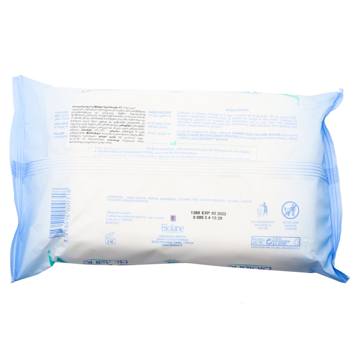 Biolane - ბიოლანი სველი ხელსახოცი 72 ცალი 0318 3