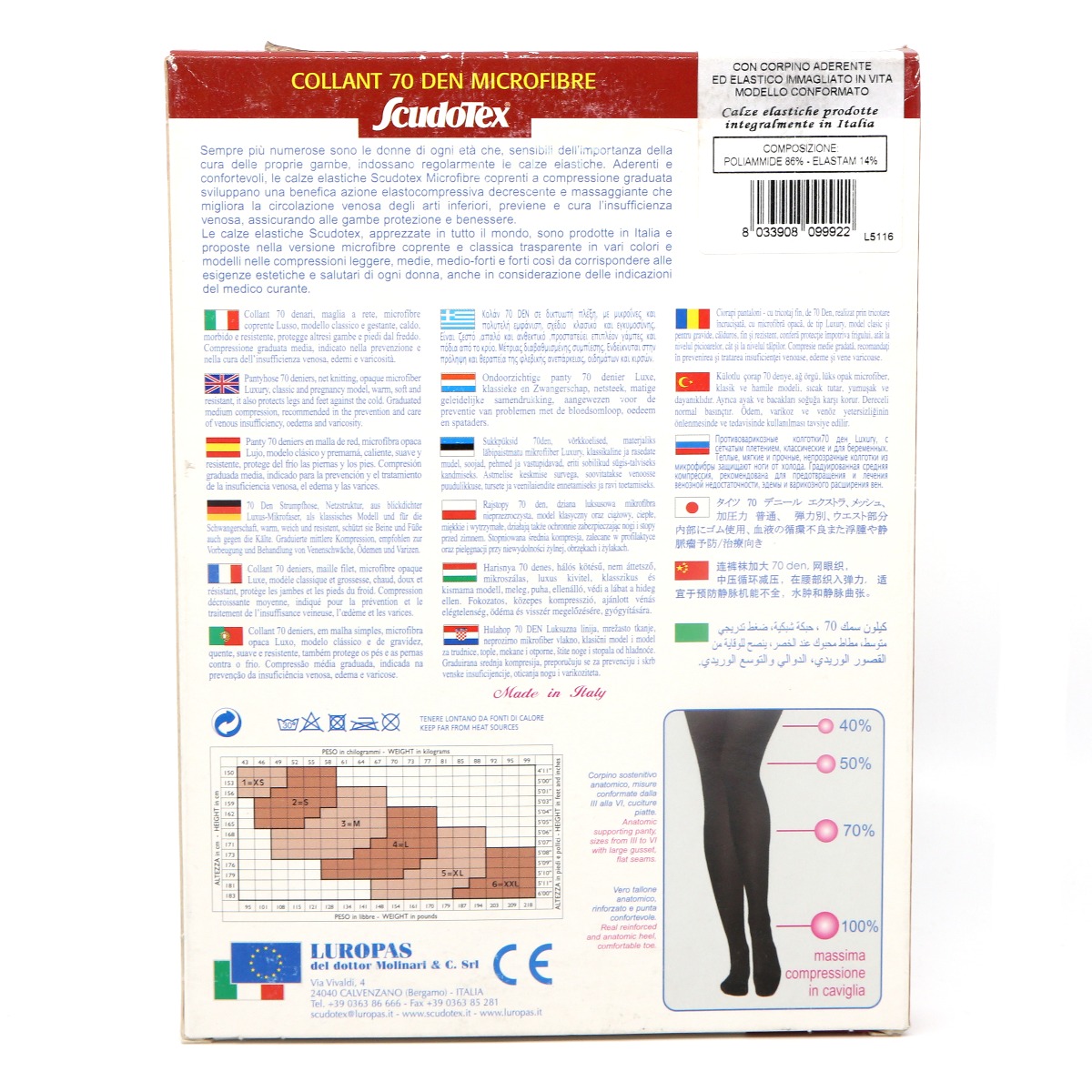 LUROPAS - ლუროპასი ანტივარიკოზული კოლგოტი შავი M 9922 2