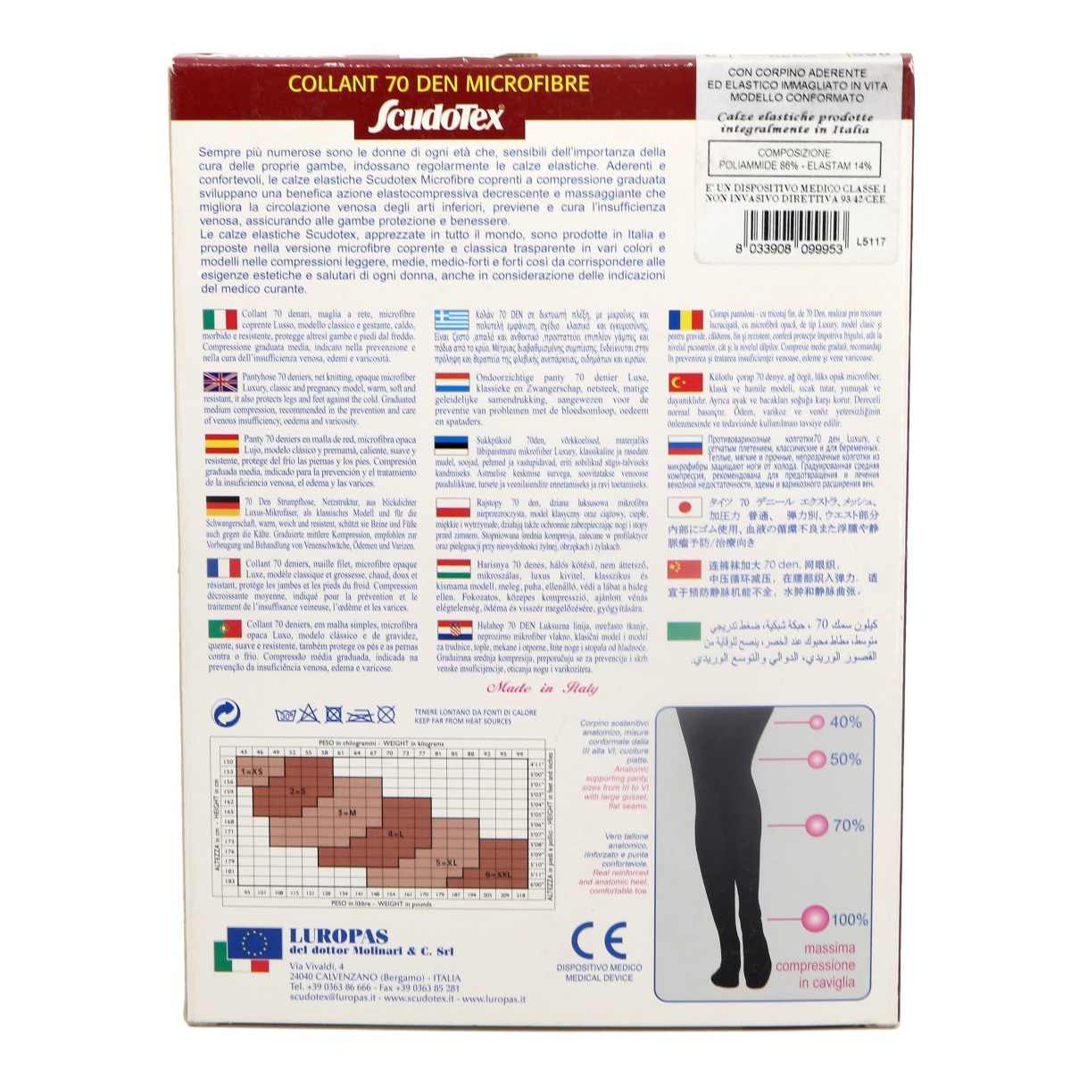 LUROPAS - ლუროპასი ანტივარიკოზული კოლგოტი შავი XXL 9953 2