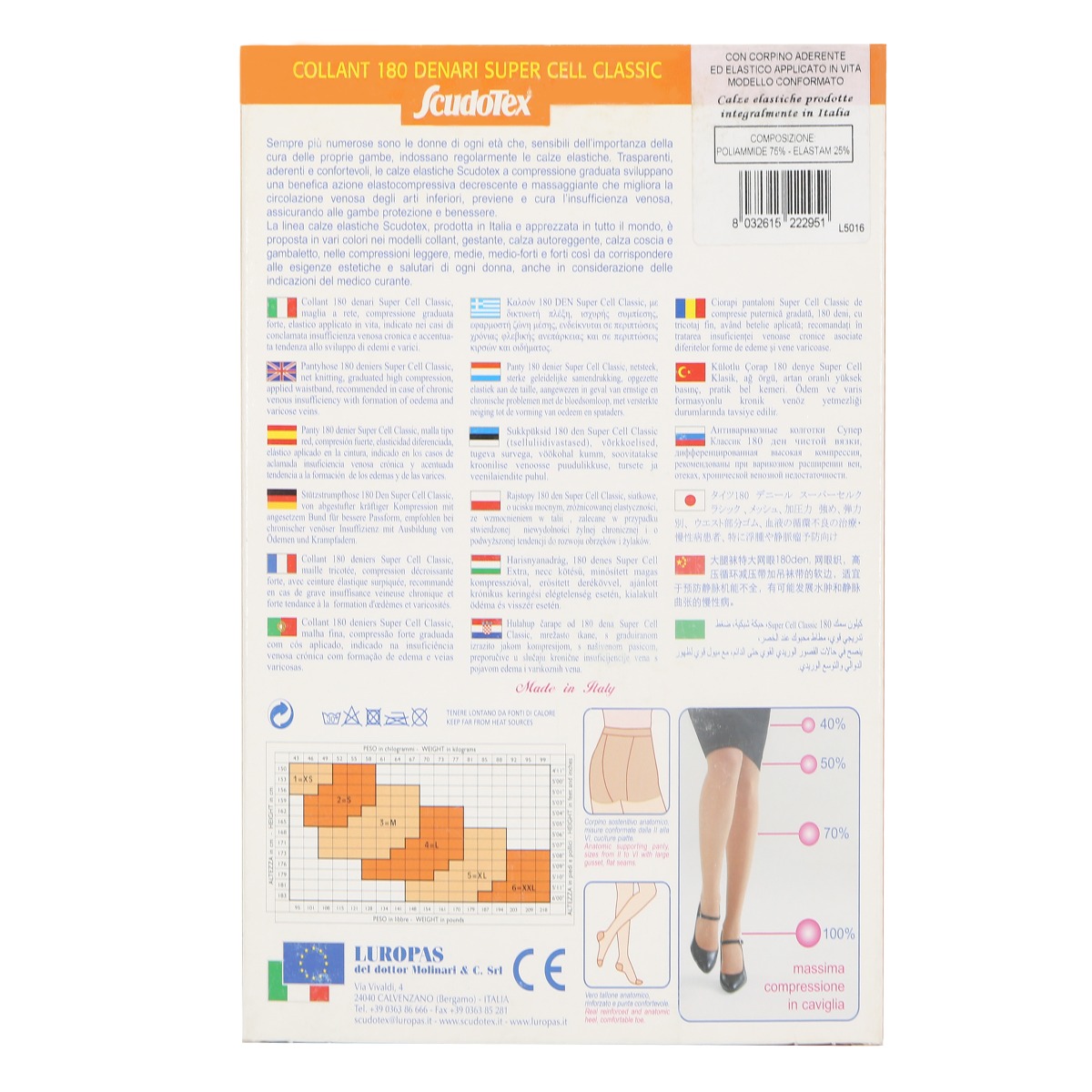 LUROPAS - ლუროპასი  ანტივარიკოზული კოლგოტი შავი XL 2951 2