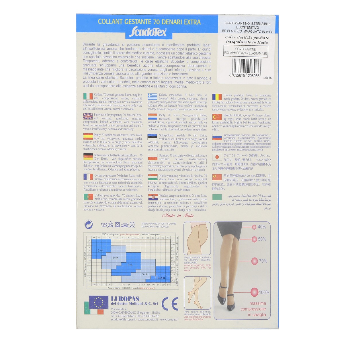 LUROPAS - ლუროპასი ანტივარიკოზული კოლგოტი საორსულო შავი XL 8986 2