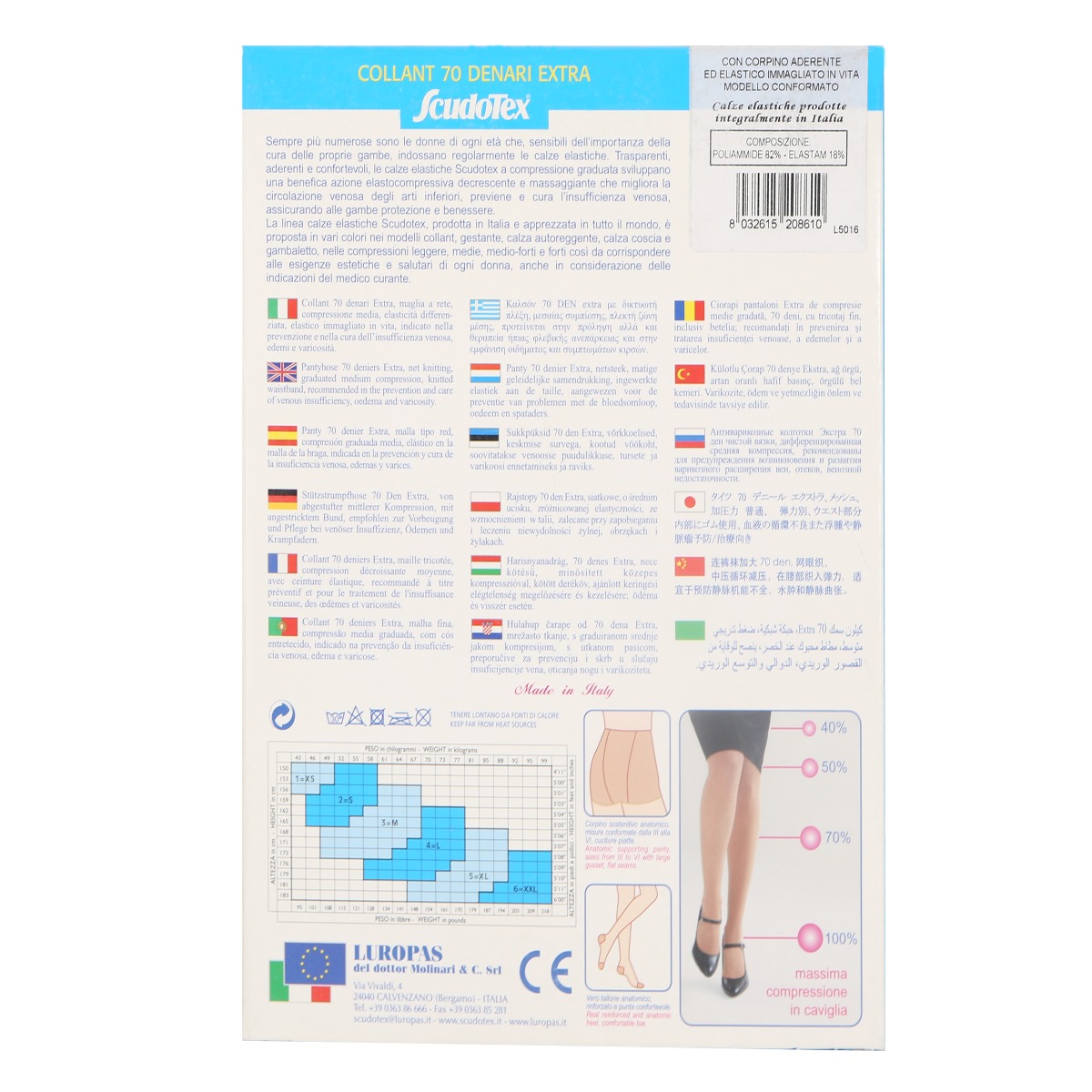 LUROPAS - ლუროპასი ანტივარიკოზული კოლგოტი  შავი XL 8610 2