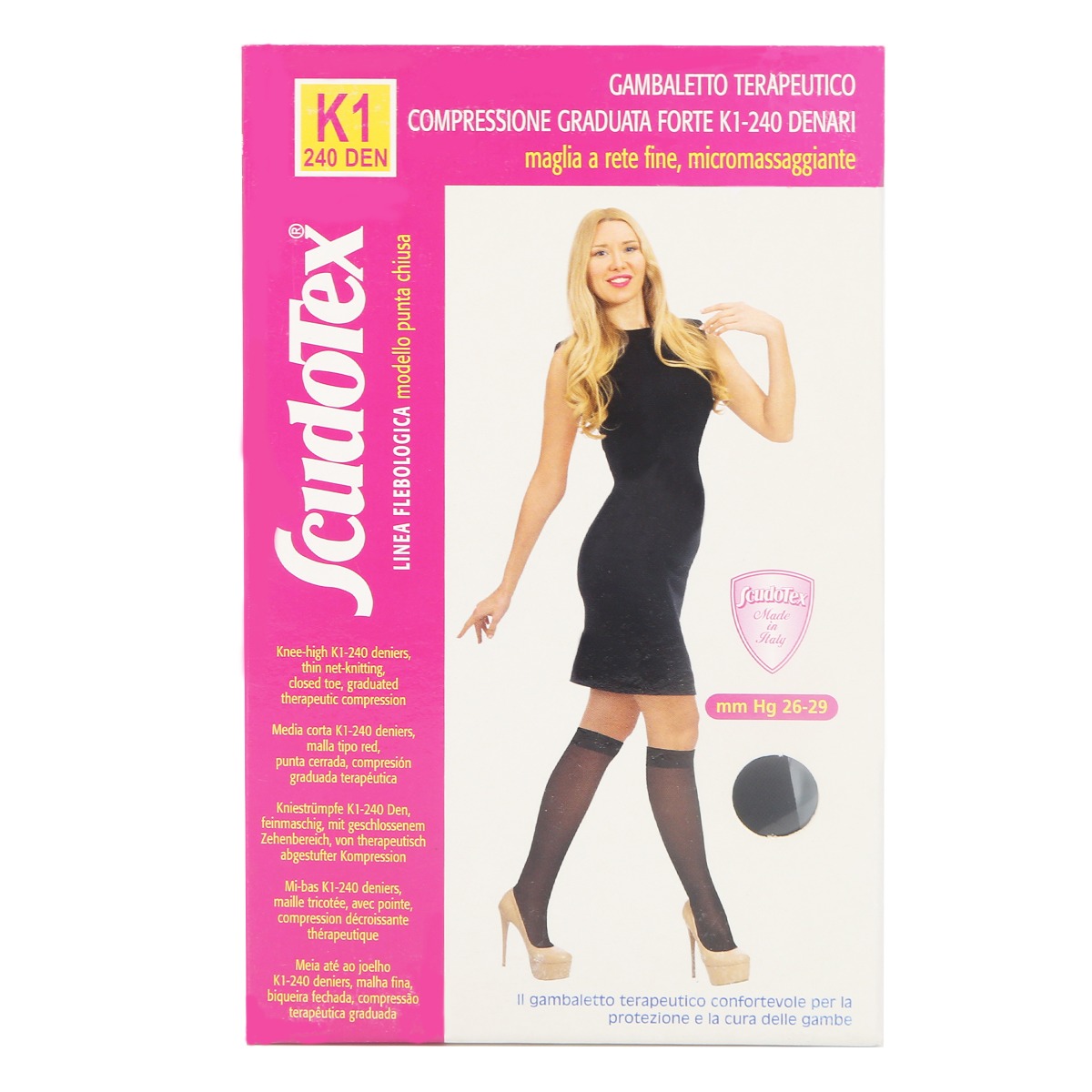 LUROPAS - ლუროპასი  ანტივარიკოზული  წინდა დაბალი II კომპრესია შავი M 4022