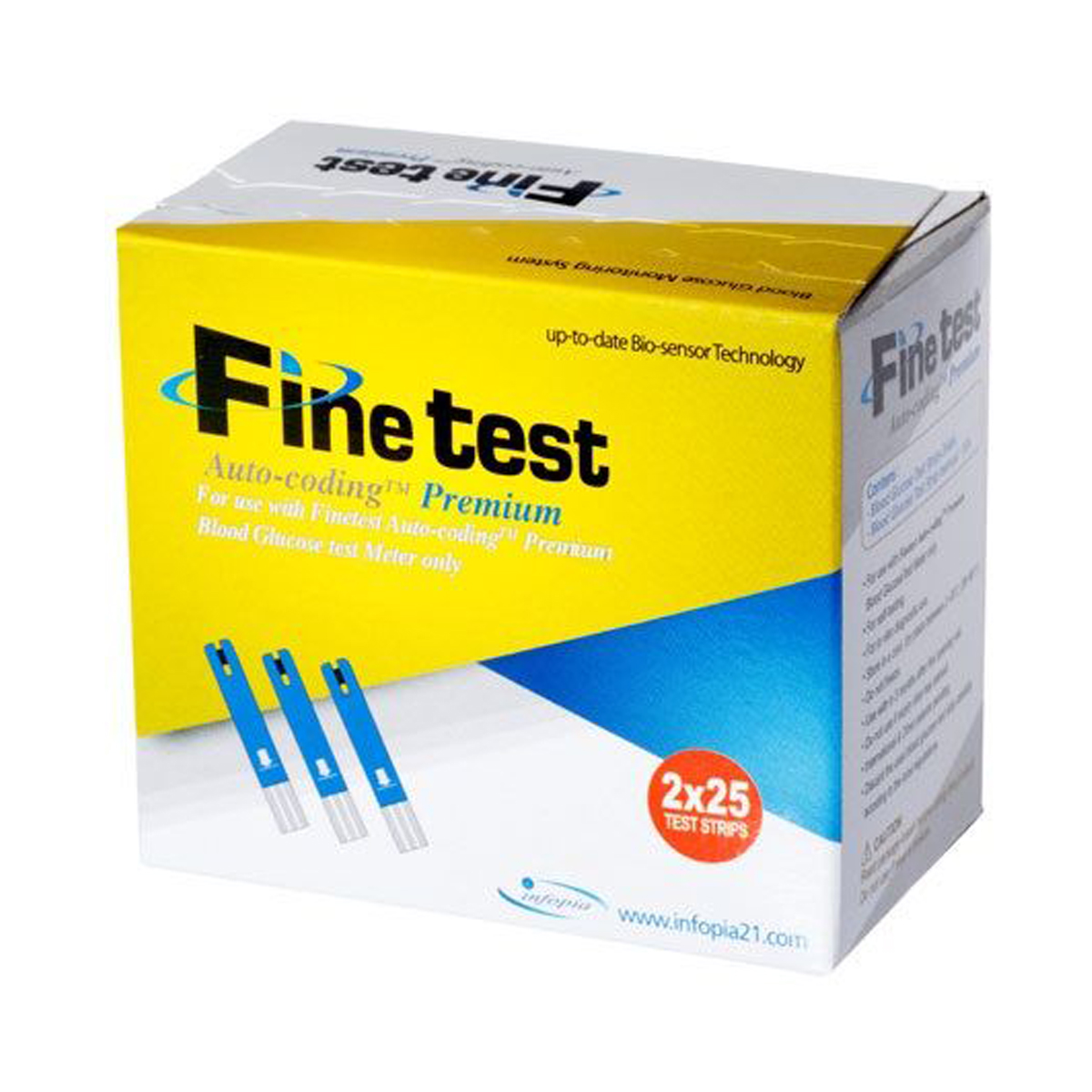 გლუკომეტრის ჩხირები Finetest Premium 50 ცალი