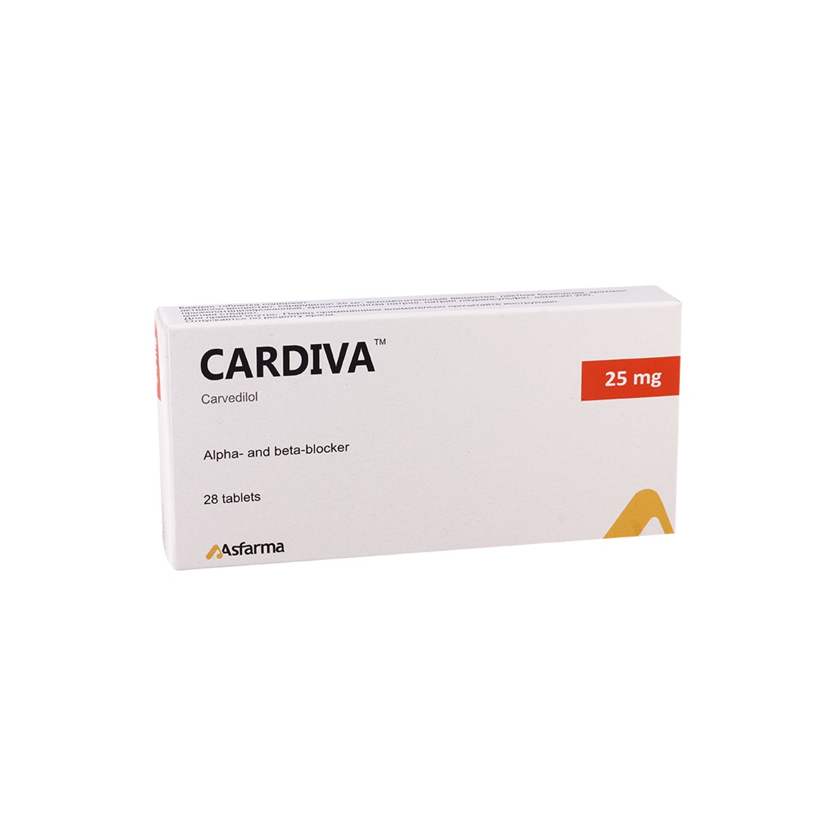კარდივა  25მგ  28 ტაბლეტი