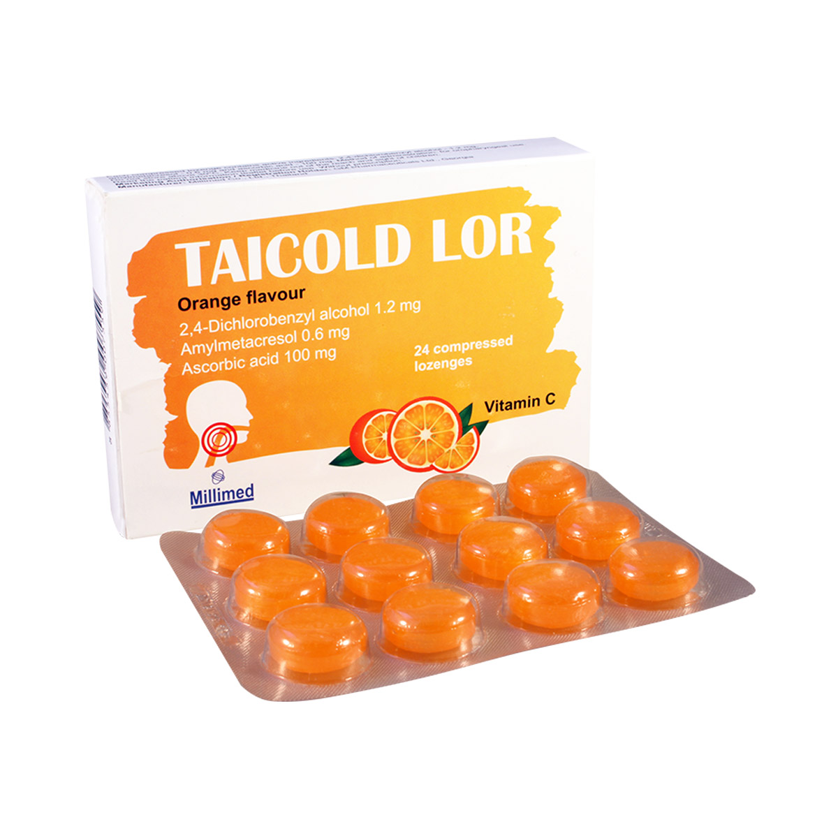 TaiCold lor - ტაიქოლდ ლორი ფორთოხალი 24 საწუწნი ტაბლეტი