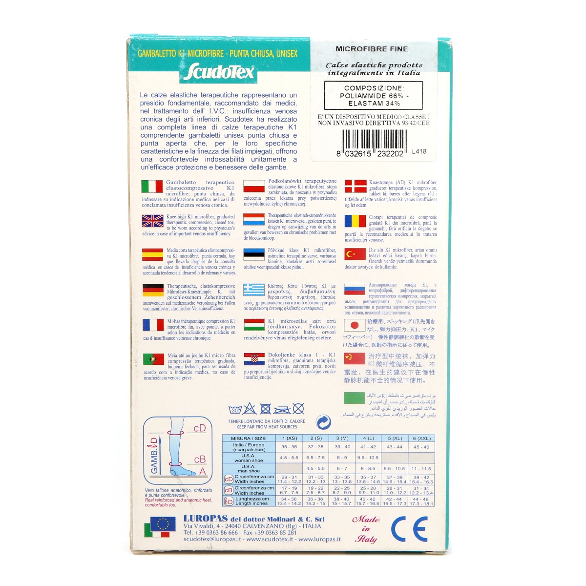 LUROPAS - ლუროპასი ანტივარიკოზიული წინდა II კომპრესია შავი XXL 2202 2