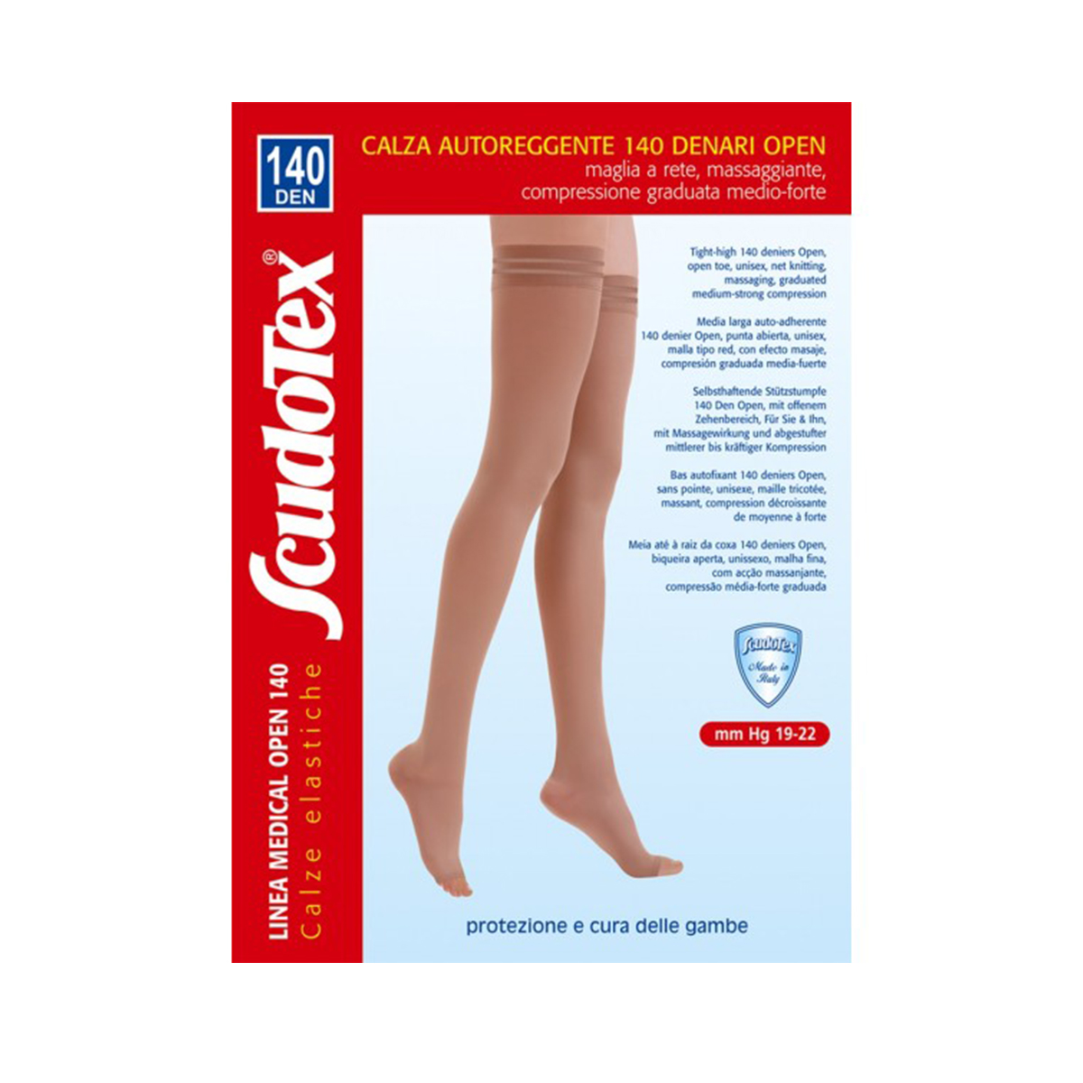 LUROPAS - ლუროპასი ანტივარიკოზული მაღალყელიანი წინდა I კომპრესია კრემისფერი S 4255