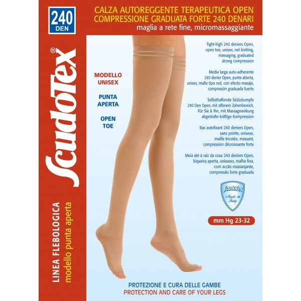 LUROPAS - ლუროპასი  ანტივარიკოზული მაღალყელიანი წინდა II კომპრესია კრემისფერი XXL 8222