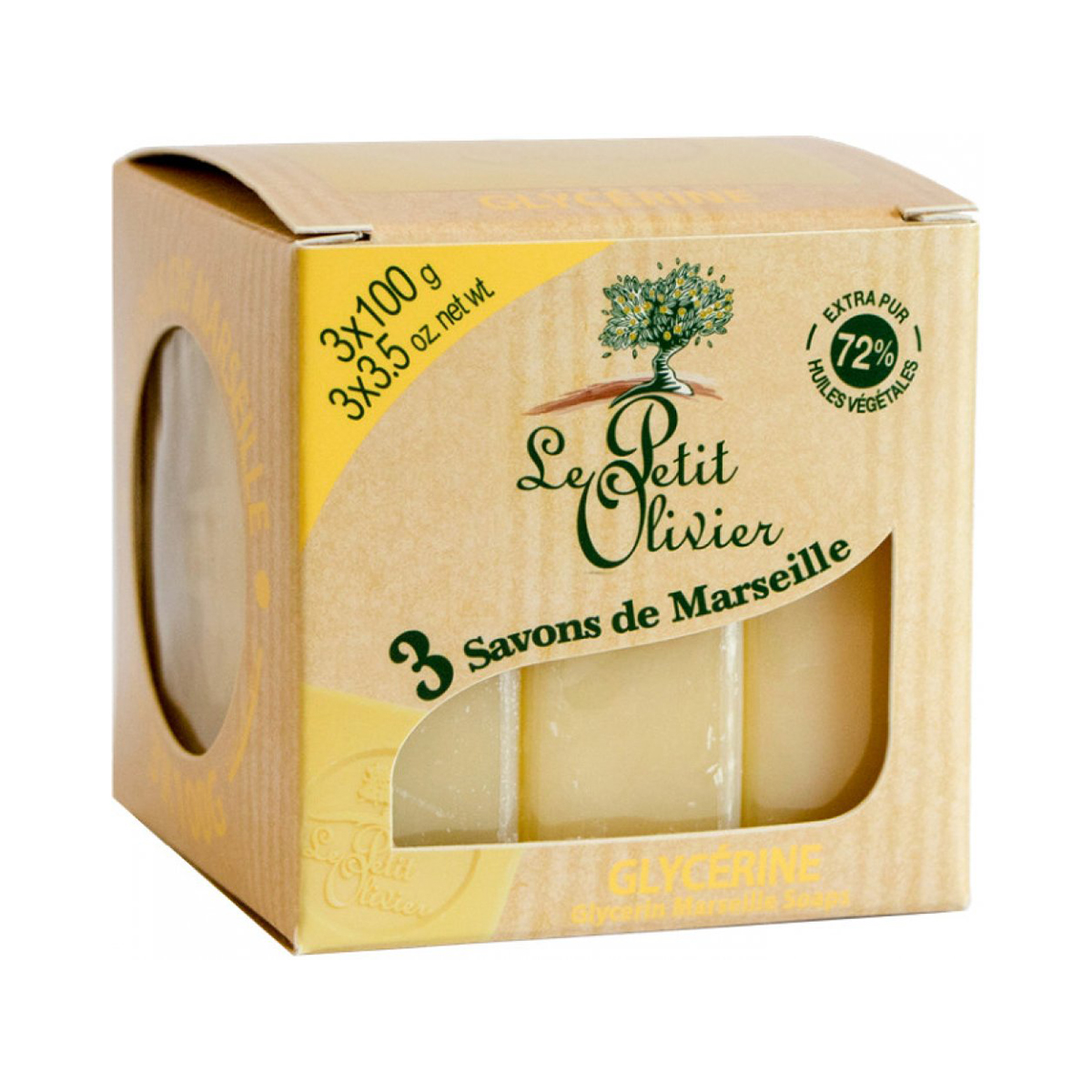 Le Petit Olivier - ლე პეტიტ ოლივიე საპონი გლიცერინით 100 გ 3 ცალი 5844