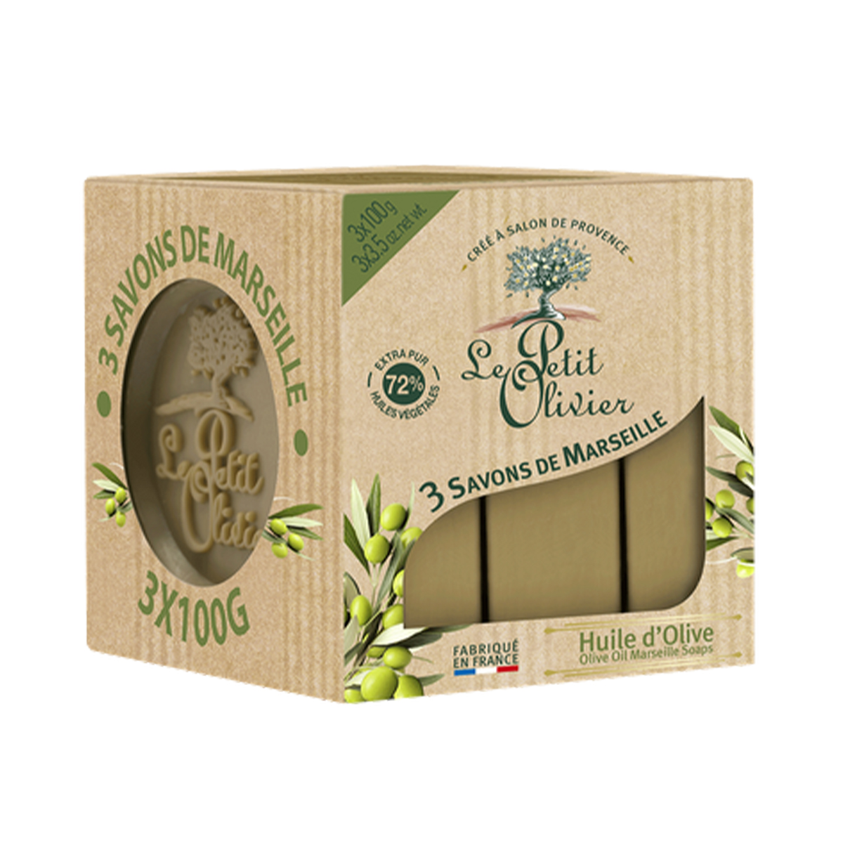 Le Petit Olivier - ლე პეტიტ ოლივიე საპონი ოლივა 100 გ 3 ცალი 5851