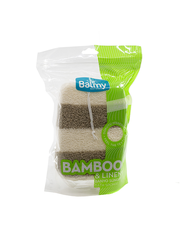 Balmy - ბალმი აბაზანის ღრუბელი სამასაჟე ბამბუკი კუბიკი1062