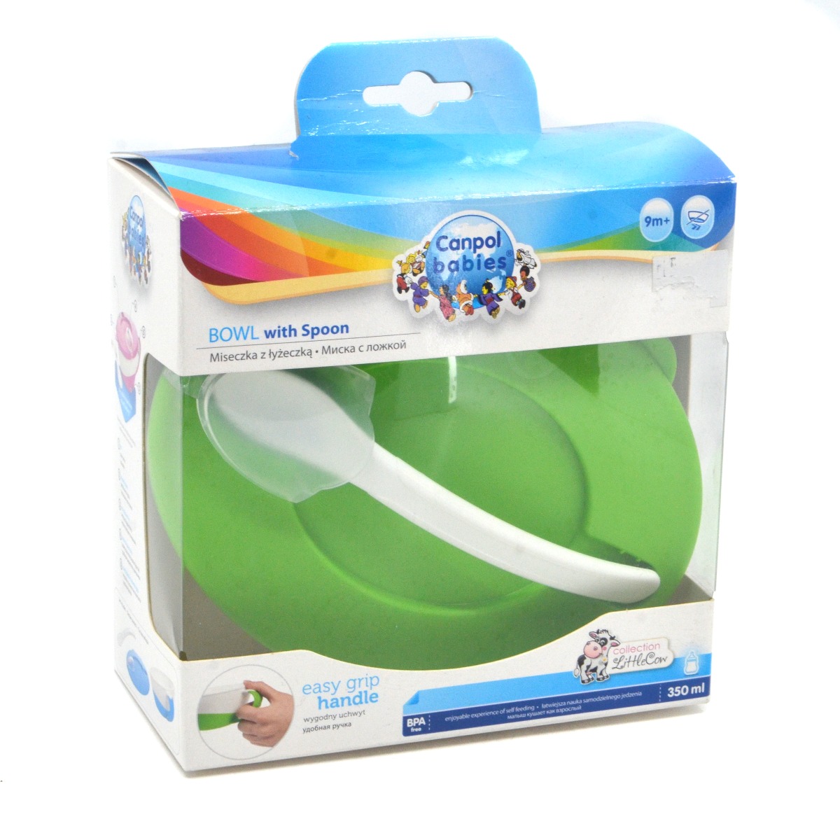 Canpol - კანპოლი პლასტმასის ჯამი თავსახურით და კოვზით 31/406