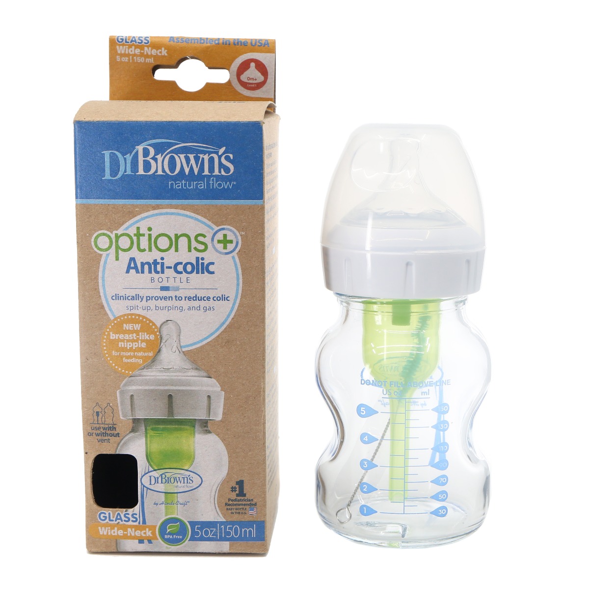 DrBrowns - დოქტორ ბრაუნი ანტი კოლიკი შუშის ბოთლი განიერყელიანი 1708 2