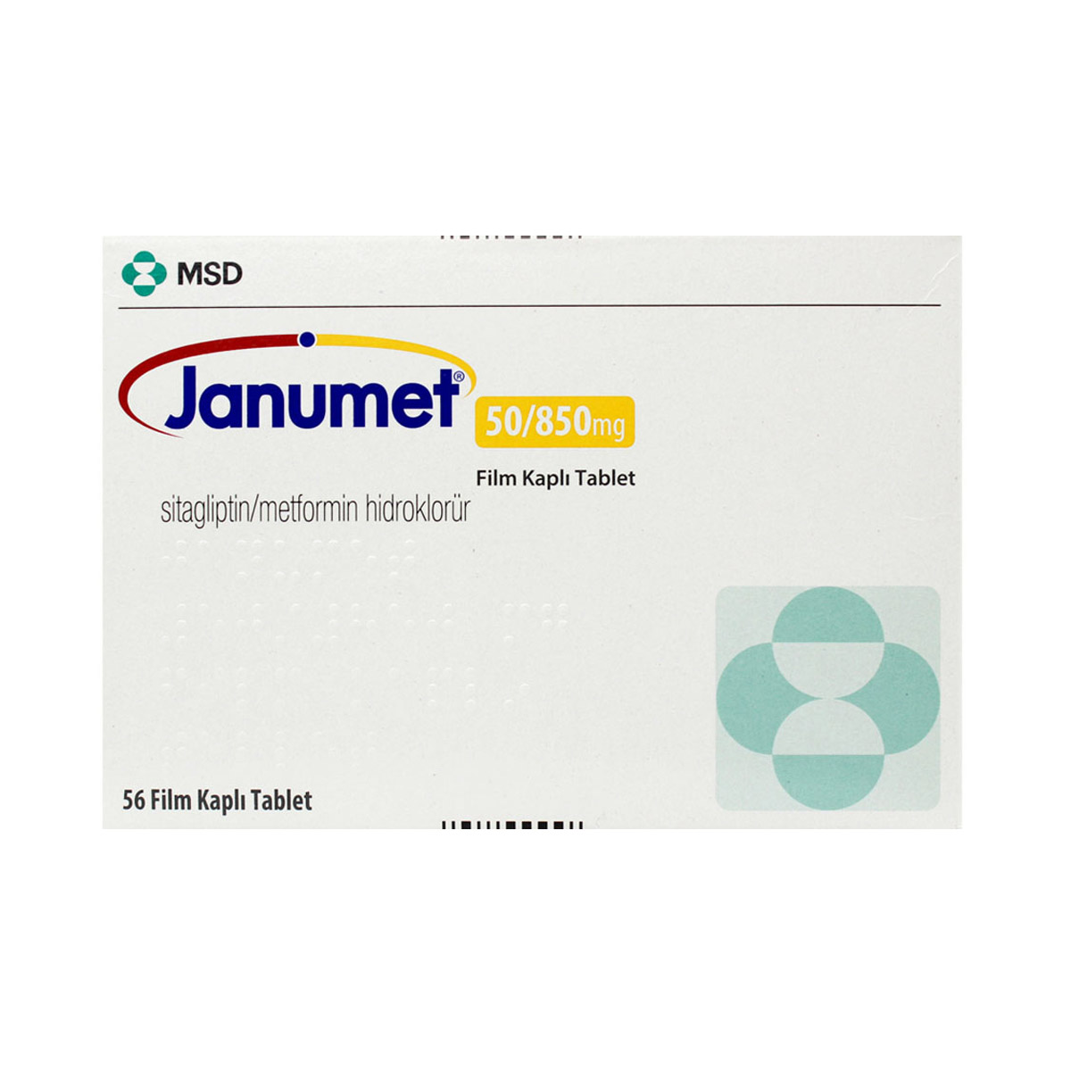 Janumet - იანუმეტი 50მგ/850მგ 56 ტაბლეტი