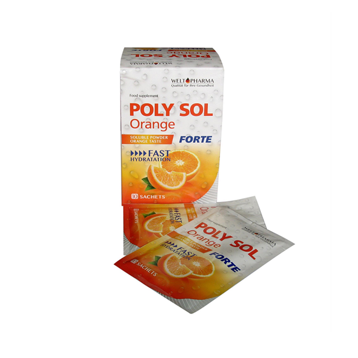 Polysole forte - პოლისოლი ფორტე 10 პაკეტი ფორთოხლის არომატით